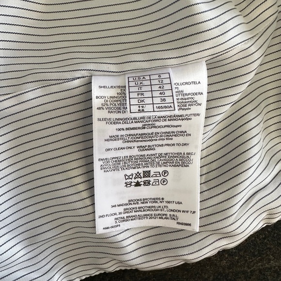 100% Wool Brooks Brother Tweed Blazer Jacket Sz 6 - Picture 9 of 17